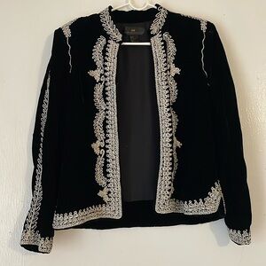 H&M Black Jacket with White Embroidery
